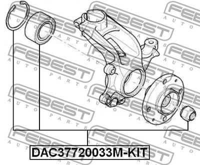 Подшипник передней ступицы FEBEST DAC37720033MKIT