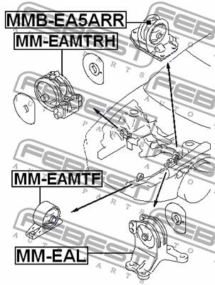 Сайлентблок подушки двигателя FEBEST MMBEA5ARR