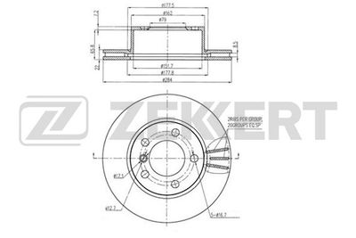 Диск тормозной передний Zekkert BS6237
