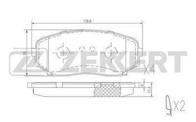 Колодки тормозные дисковые передние Zekkert BS1228