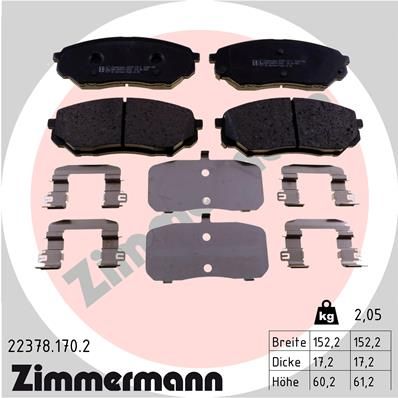 Колодки тормозные дисковые ZIMMERMANN 223781702