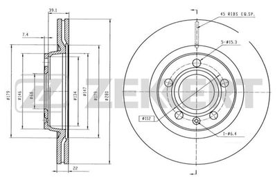 Диск тормозной передний Zekkert BS5195