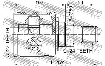 ШРУС внутренний левый FEBEST 0111GSV40LH