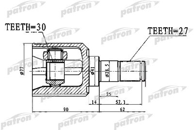 ШРУС внутренний PATRON PCV1760