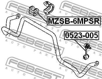 Втулка стабилизатора заднего FEBEST MZSB6MPSR
