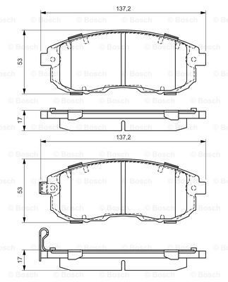 Колодки тормозные дисковые BOSCH 0986494337