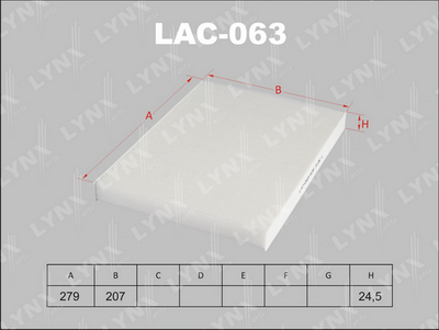 Фильтр салона LYNXauto LAC063