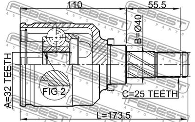 ШРУС внутренний левый FEBEST 0211SR20LH