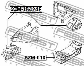 Подушка двигателя передняя гидравлическая FEBEST SZMJB424F