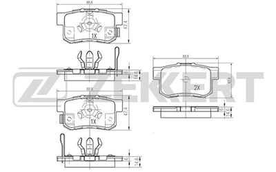 Колодки тормозные дисковые задние Zekkert BS1258