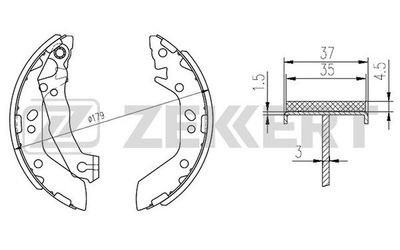 Колодки тормозные барабанные KRAFT KT091510