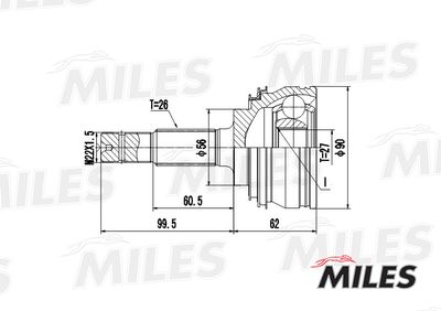 ШРУС наружный Miles GA20472