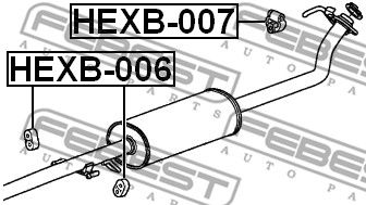 Подушка крепления глушителя FEBEST HEXB007