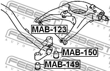 Сайлентблок задней балки FEBEST MAB149