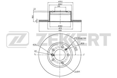 Диск тормозной передний Zekkert BS5018