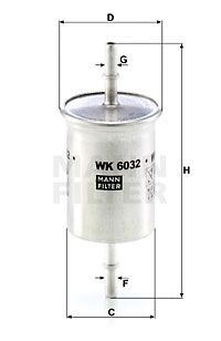 Фильтр топливный MANN-FILTER WK6032