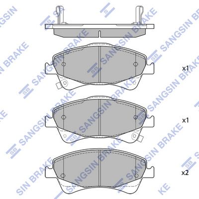 Колодки тормозные передние SANGSIN SP1580