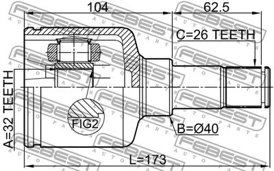 ШРУС внутренний левый FEBEST 2111CB4LH