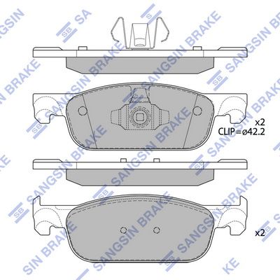 Колодки тормозные дисковые SANGSIN SP4054