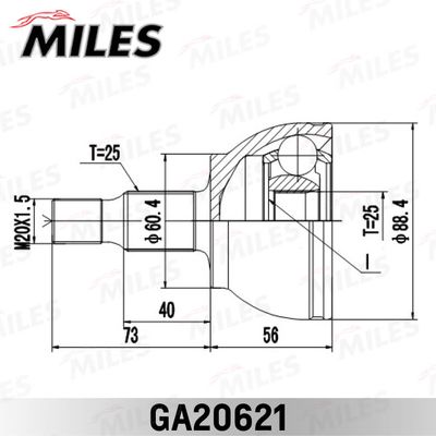 ШРУС наружный Miles GA20621