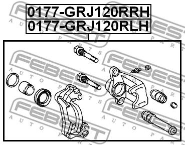 Суппорт тормозной задний правый FEBEST 0177GRJ120RRH