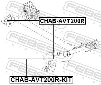 Сайлентблок задней балки комплект FEBEST CHABAVT200RKIT