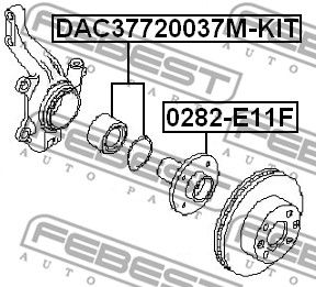 Подшипник передней ступицы FEBEST DAC37720037MKIT