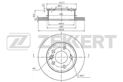 Диск тормозной передний Zekkert BS5096
