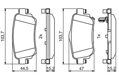Колодки тормозные дисковые задние BOSCH 0986494816