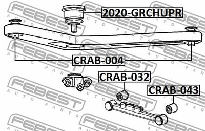 Сайлентблок рычага подвески задней FEBEST CRAB043