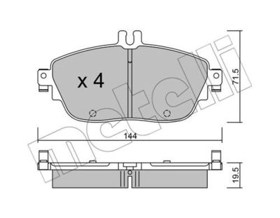Комплект колодок для дискового тормоза METELLI 2209650