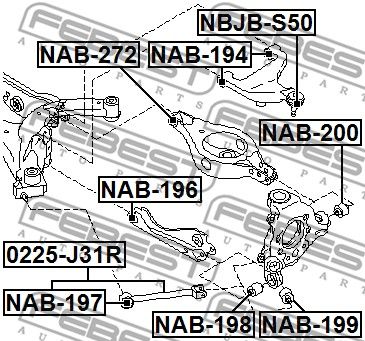 Сайлентблок заднего верхнего рычага FEBEST NAB194
