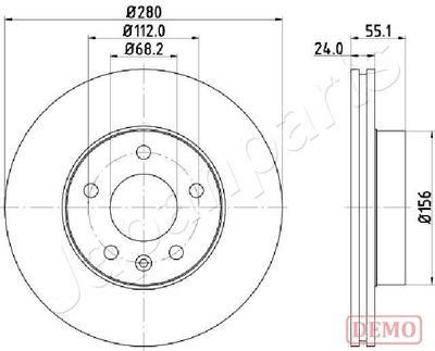 Диск тормозной передний JAPANPARTS DI0958C