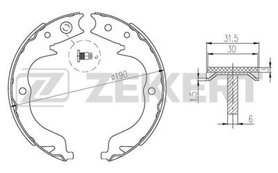 Колодки тормозные барабанные задние Zekkert BK4307