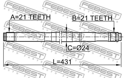 Полуось левая FEBEST 0212QG15LH