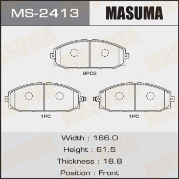 Колодки тормозные передние Masuma MS2413