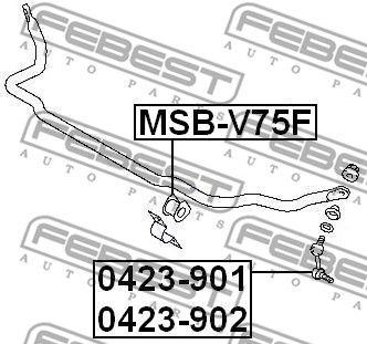 Втулка стабилизатора переднего FEBEST MSBV75F