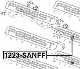 Тяга стабилизатора переднего FEBEST 1223SANFF