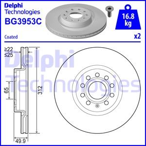 Диск тормозной DELPHI BG3953C