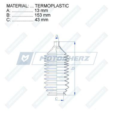Пыльник рулевой рейки MotorHerz RDZ0423MG