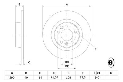 Диск тормозной задний BOSCH 0986479379
