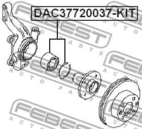Подшипник передней ступицы FEBEST DAC37720037KIT