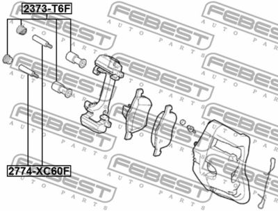 Ремкомплект тормозного суппорта FEBEST 2373T6F