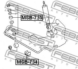 Втулка стабилизатора переднего FEBEST MSB734
