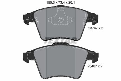 Колодки тормозные передние TEXTAR 2374702