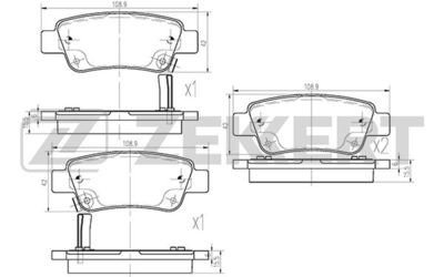 Колодки тормозные дисковые задние Zekkert BS2836