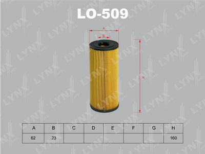 Фильтр масляный LYNXauto LO509