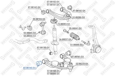 Сайлентблок нижнего переднего рычага STELLOX 8798140SX