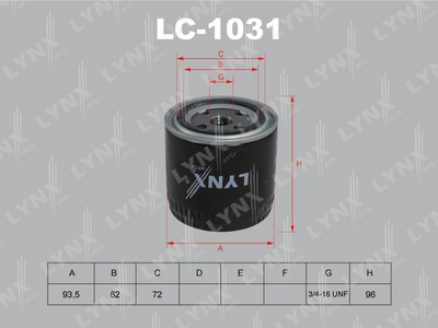 Фильтр масляный LYNXauto LC1031