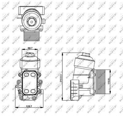 Радиатор масляный NRF 31355
